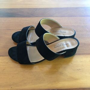 Sophia Milano Black Black Suede Slides (size 8)